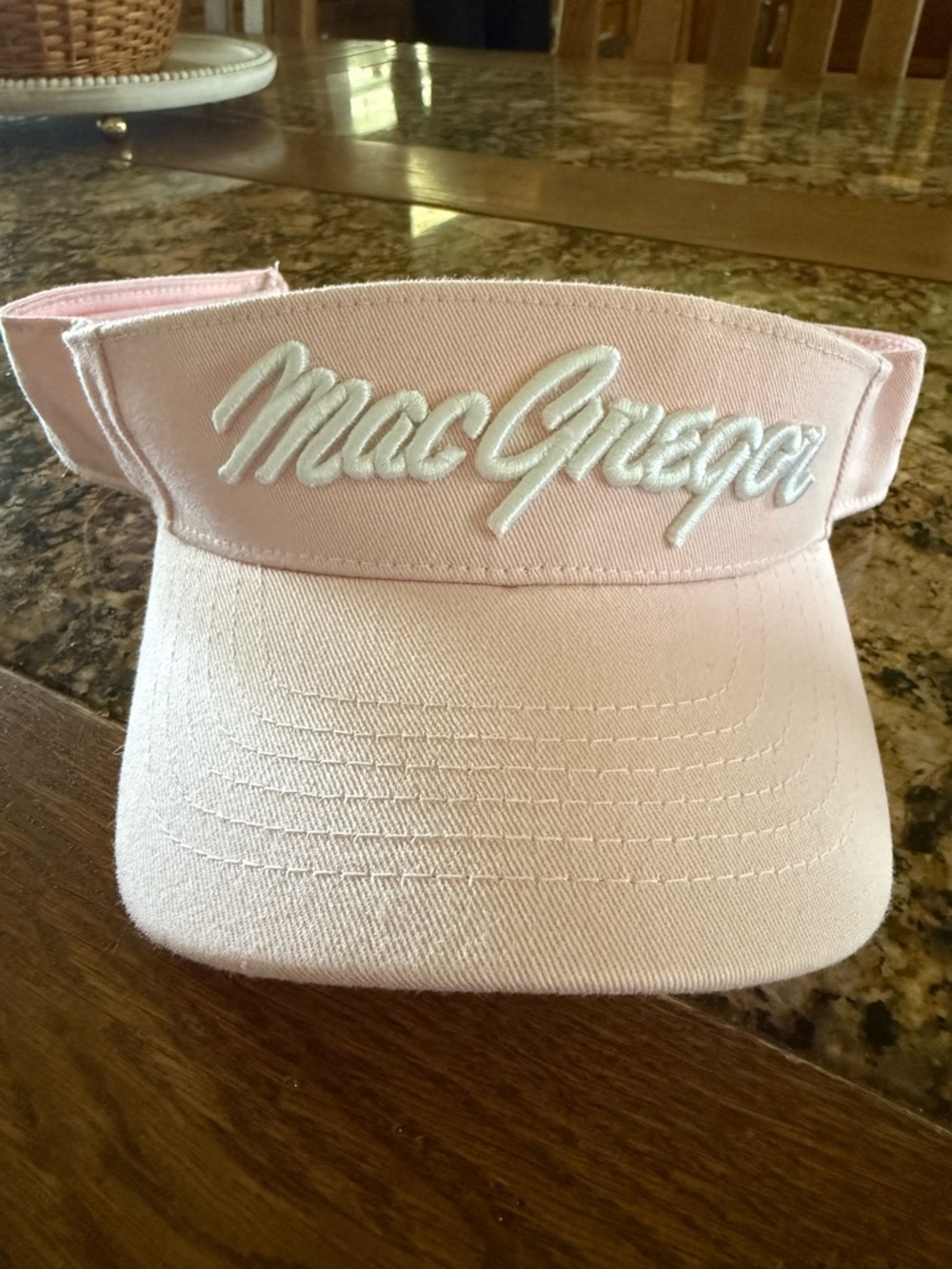 MacGregor Pink Visor with White Script Logo one size tennis & golf